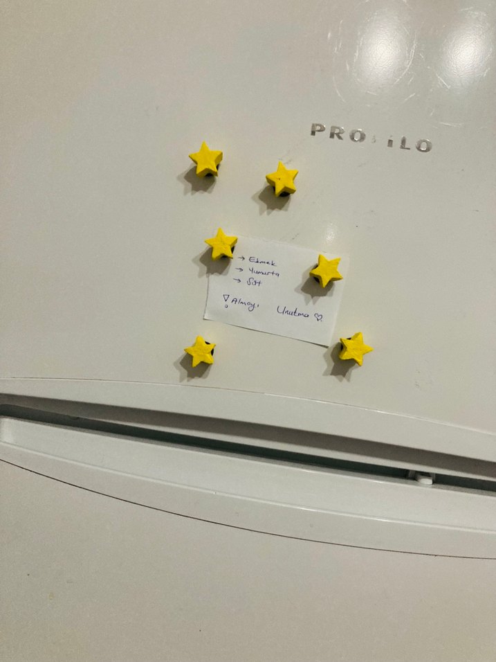 Renkli Kalp ve Yıldız  Buzdolabı Magneti - Görsel 5