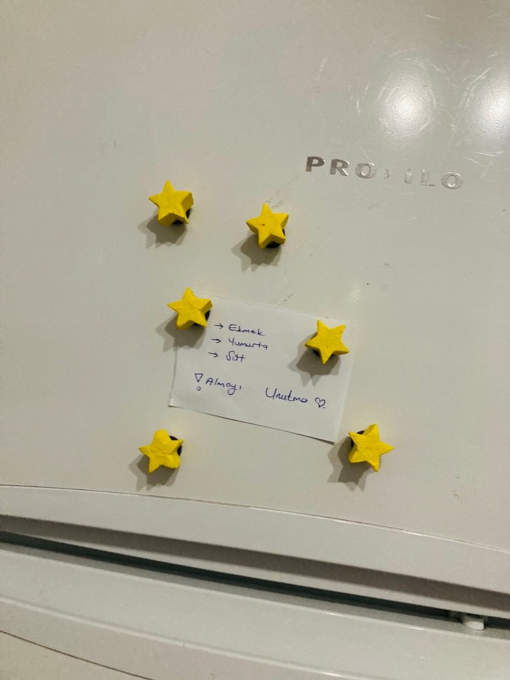 Renkli Kalp ve Yıldız  Buzdolabı Magneti - Görsel 4