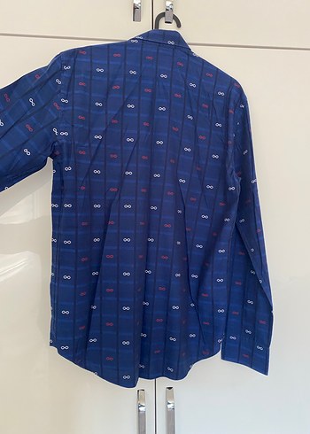 Erkek Lacivert Baskılı Uzun Kollu Gömlek - Görsel 3