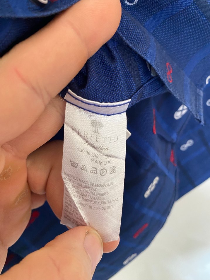 Erkek Lacivert Baskılı Uzun Kollu Gömlek - Görsel 4