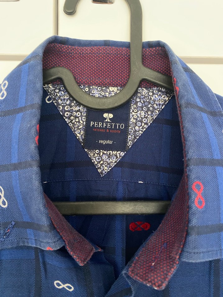 Erkek Lacivert Baskılı Uzun Kollu Gömlek - Görsel 2