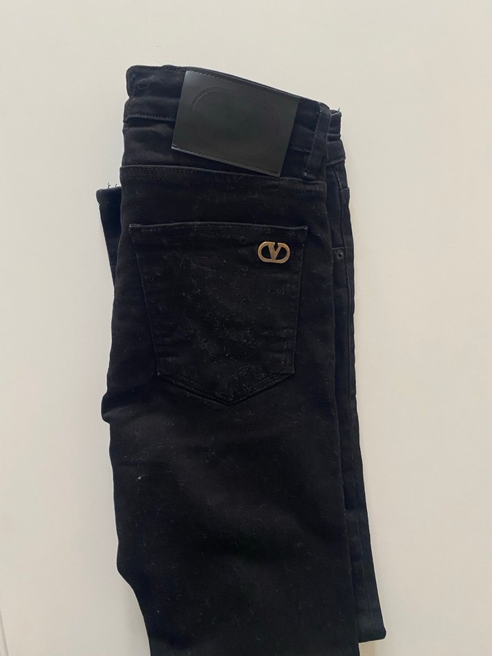Orijinal Balentino Erkek Siyah Düğmeli Regular Fit Denim Jean - Görsel 2
