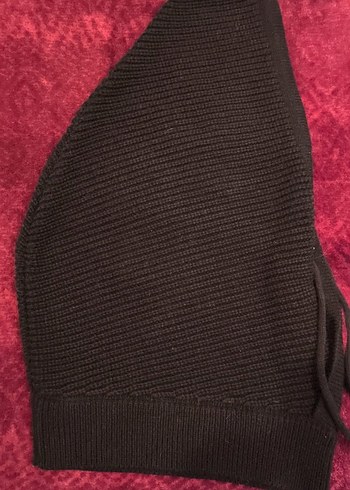 Balaklava Siyah Örgü Kadın Bere Kapüşon - Görsel 2