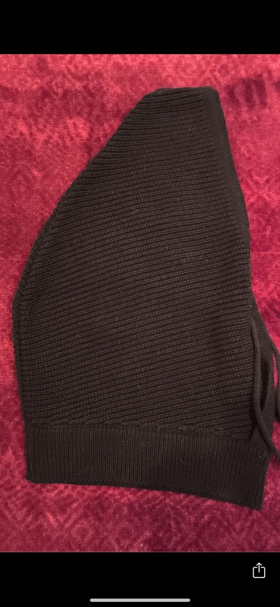 Balaklava Siyah Örgü Kadın Bere Kapüşon - Görsel 2