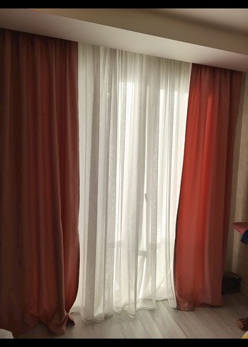 Keten ve tül perde 2li - Görsel 3