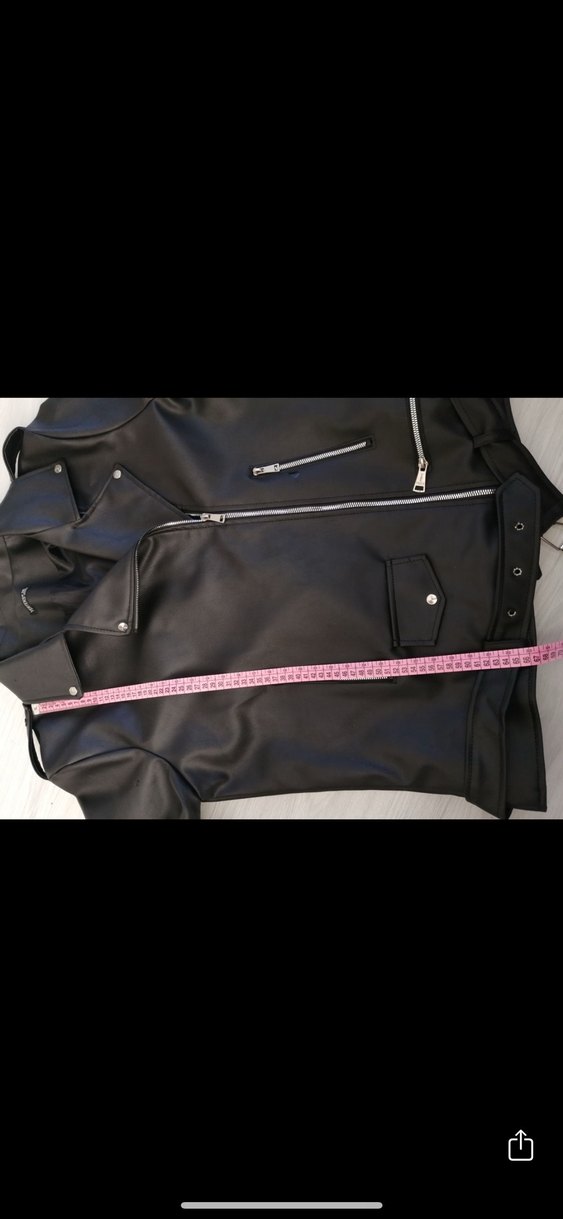 Kadın Siyah Suni Deri Ceket - Görsel 5