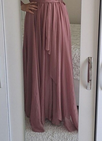 Tesettür pembe abiye