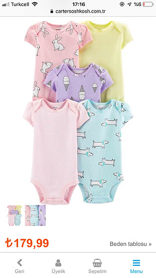 Carters yeni sezon 5li set