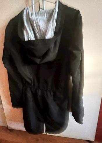 Siyah Kadın yağmurluk Ceket S/ M bedene uygun - Görsel 2