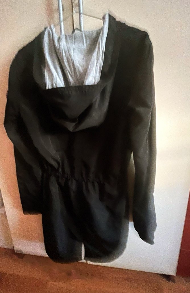 Siyah Kadın yağmurluk Ceket S/ M bedene uygun - Görsel 2