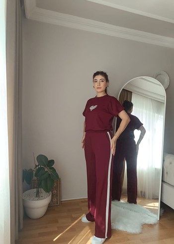 m Beden bordo Renk Bordo Kadın Rahat eşorfman Takım