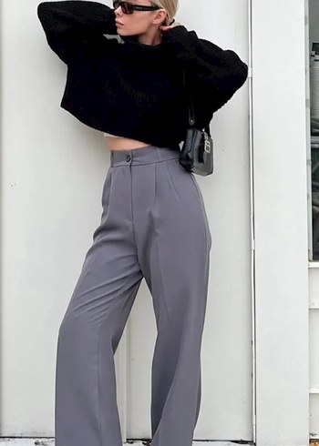 38 Beden gri Renk Kadın palazzo pantalon