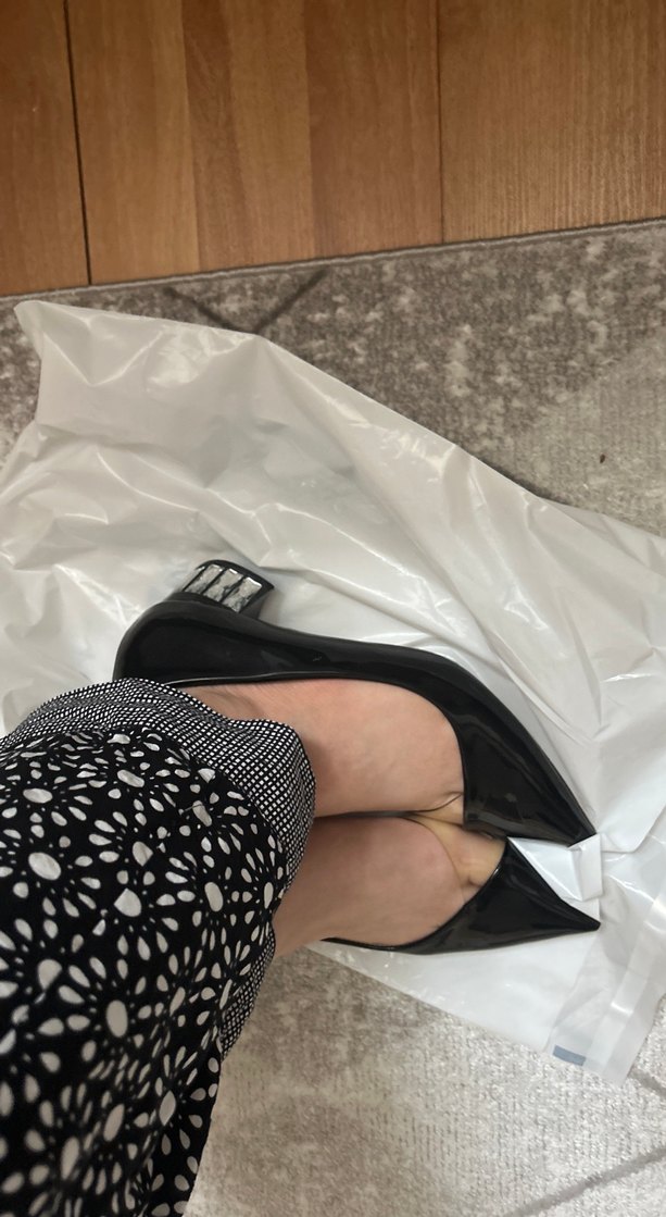 Şeffaf Detaylı Siyah Stiletto - Görsel 5