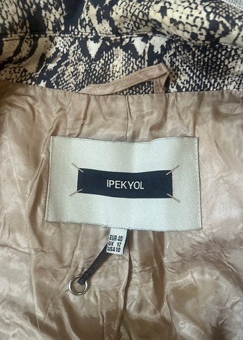 Gri Yılan Desenli Düğmeli Ceket - Görsel 7