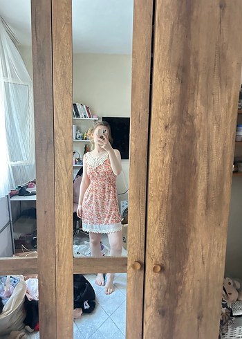 Dantel Detaylı Pembe Midi Kadın Elbise - Görsel 5