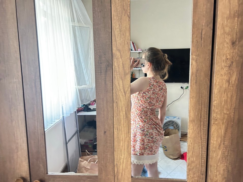 Dantel Detaylı Pembe Midi Kadın Elbise - Görsel 2