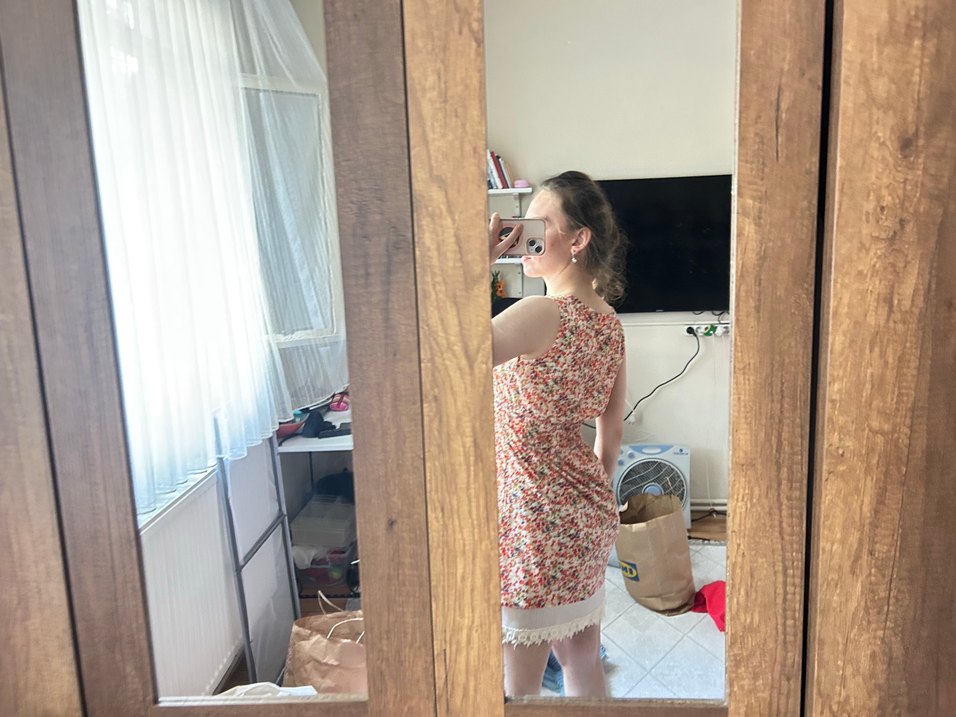 Dantel Detaylı Pembe Midi Kadın Elbise - Görsel 3