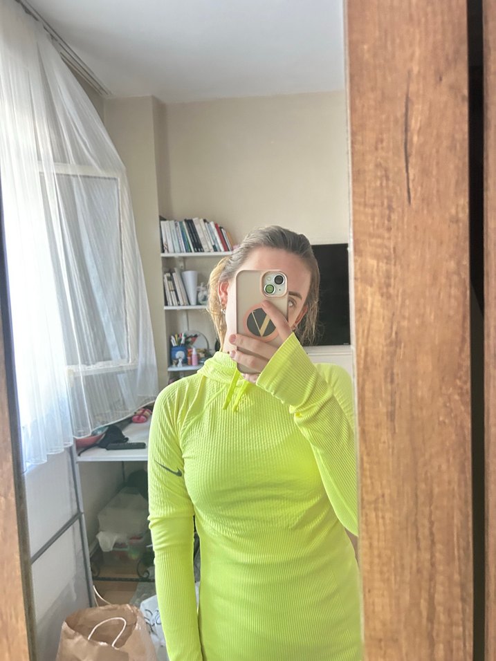 Sarı Dar Kesim Midi Boy Spor Elbise - Görsel 5