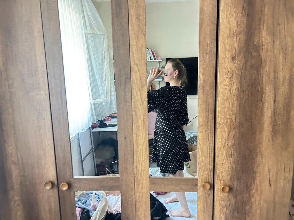 Gri Puantiyeli Midi Streetwear Sütyen - Görsel 5