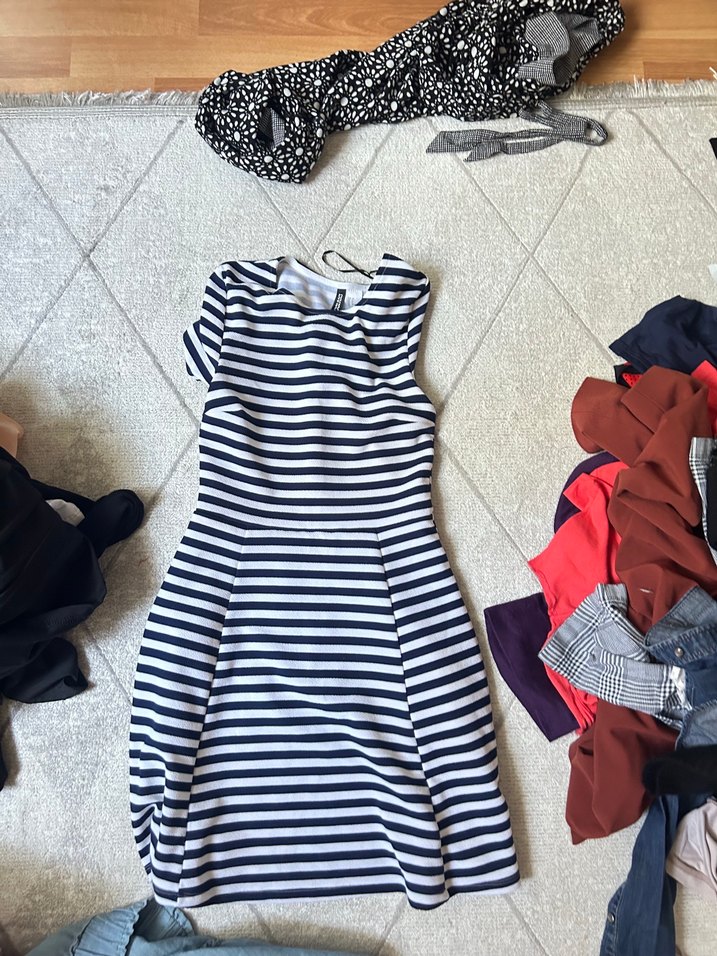 Divided Mavi Çizgili Hamile Bluzu - Görsel 2