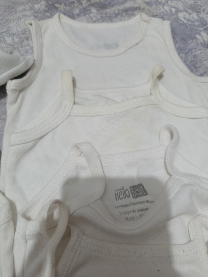 Beyaz Pamuklu Bebek Çıtçıtlı Body - Görsel 3