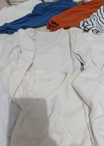 premature alt üst ve bez Beyaz Pamuklu Bebek Hastane Kıyafeti - Görsel 7