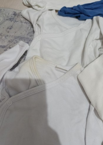 premature alt üst ve bez Beyaz Pamuklu Bebek Hastane Kıyafeti - Görsel 6