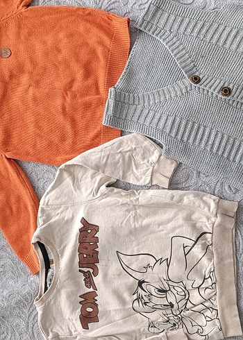 Gri Örgü Erkek Çocuk Hırka - Görsel 3