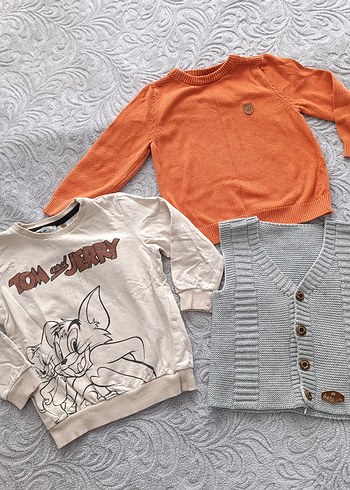 Gri Örgü Erkek Çocuk Hırka - Görsel 6