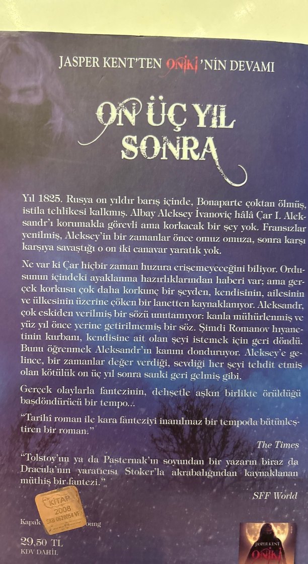 Jasper Kent - On Üç Yıl Sonra Romanı - Görsel 2