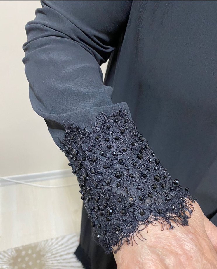 Uzun Siyah Gotik Kadın Tunik - Görsel 2