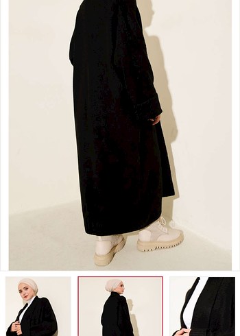 Siyah Uzun Kadın Streetwear Hırka - Görsel 2