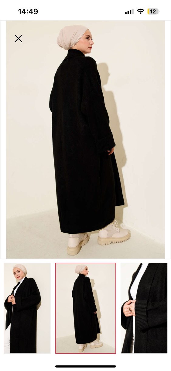 Siyah Uzun Kadın Streetwear Hırka - Görsel 2