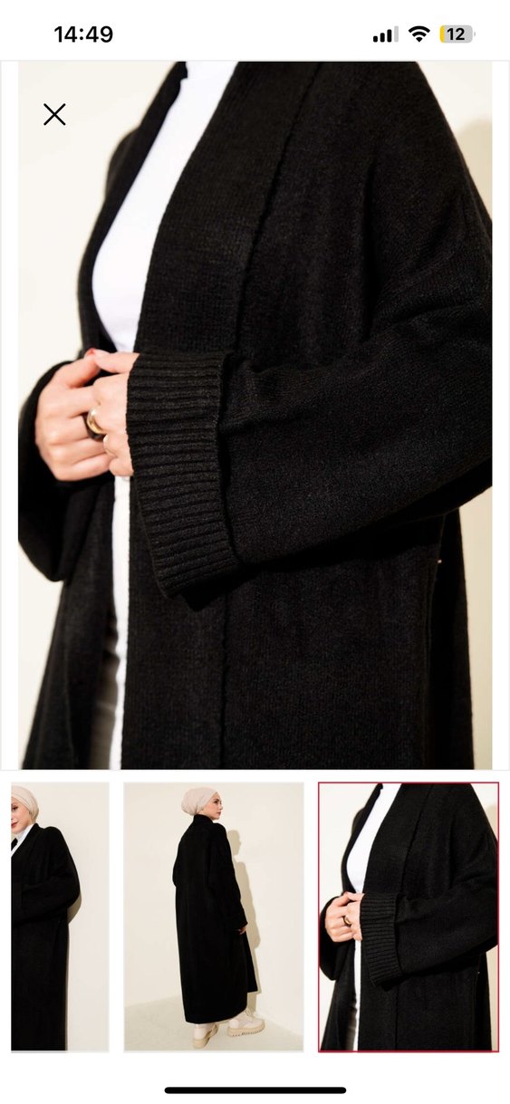 Siyah Uzun Kadın Streetwear Hırka - Görsel 3