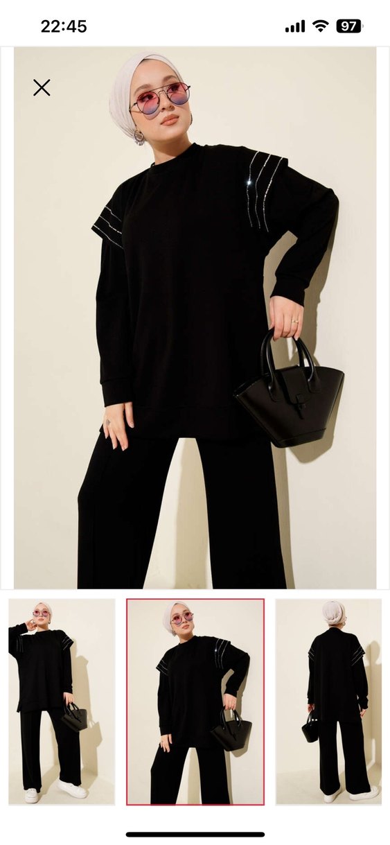 Siyah taşlı Takım - Görsel 2