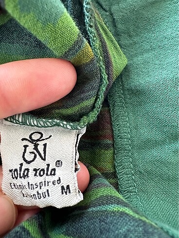 m Beden yeşil Renk tola tola etnik bluz