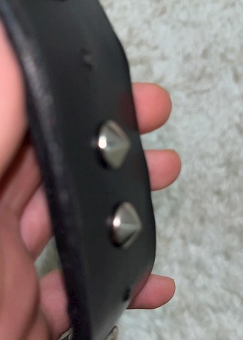 Siyah Deri Punk Bileklik Unisex - Görsel 11