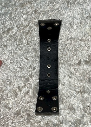 Siyah Deri Punk Bileklik Unisex - Görsel 7