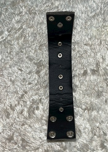 Siyah Deri Punk Bileklik Unisex - Görsel 8