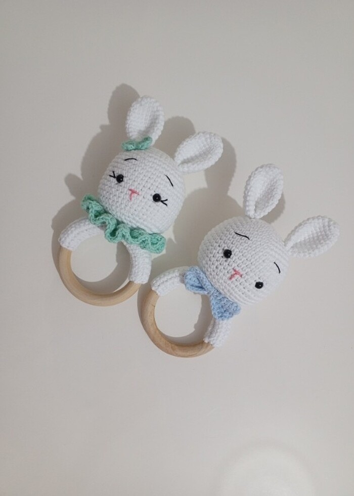 amigurumi tavşan çıngırak - Görsel 2