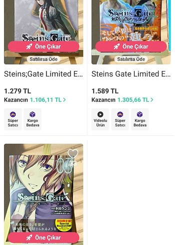 Steins Gate Koleksiyonluk Ürün Paketi Seti Anime Novel Manga CD