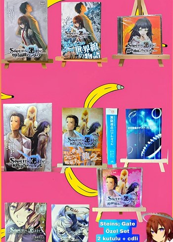 Steins Gate Koleksiyonluk Ürün Paketi Seti Anime Novel Manga CD