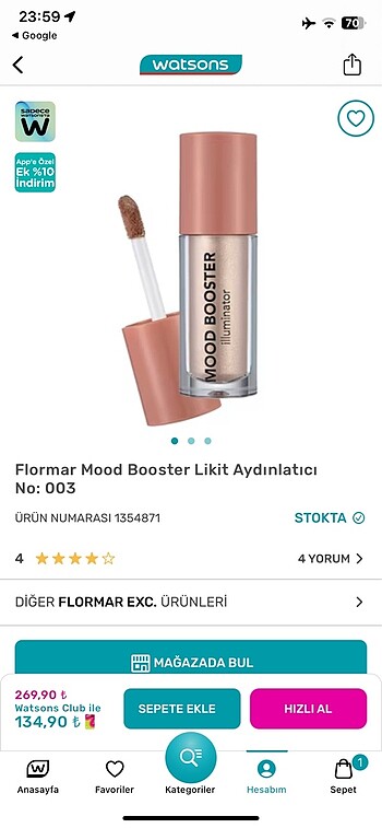  Beden Flormar mood booster likit aydınlatıcı