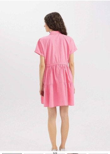 Pembe Mini Renkli Rahat Elbise - Görsel 5