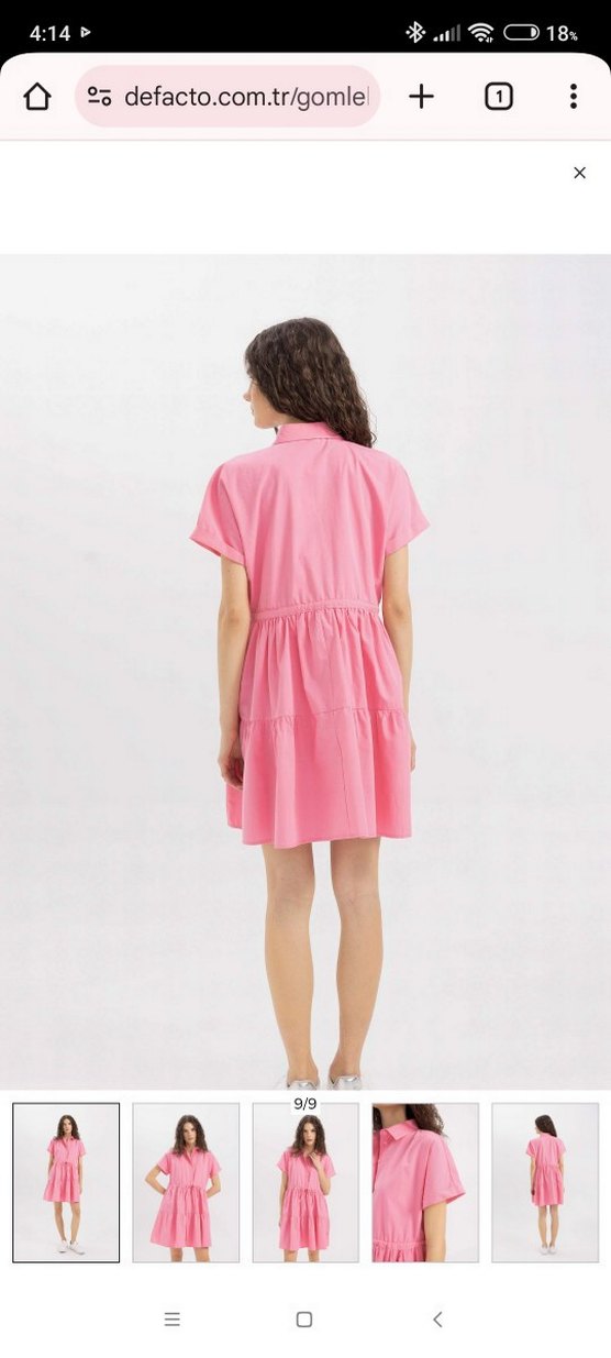 Pembe Mini Renkli Rahat Elbise - Görsel 5