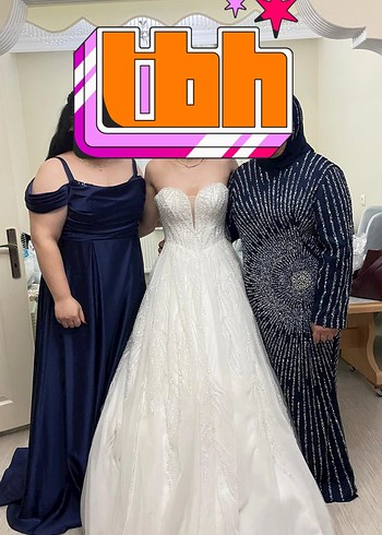 lacivert kayık yaka abiye - Görsel 4