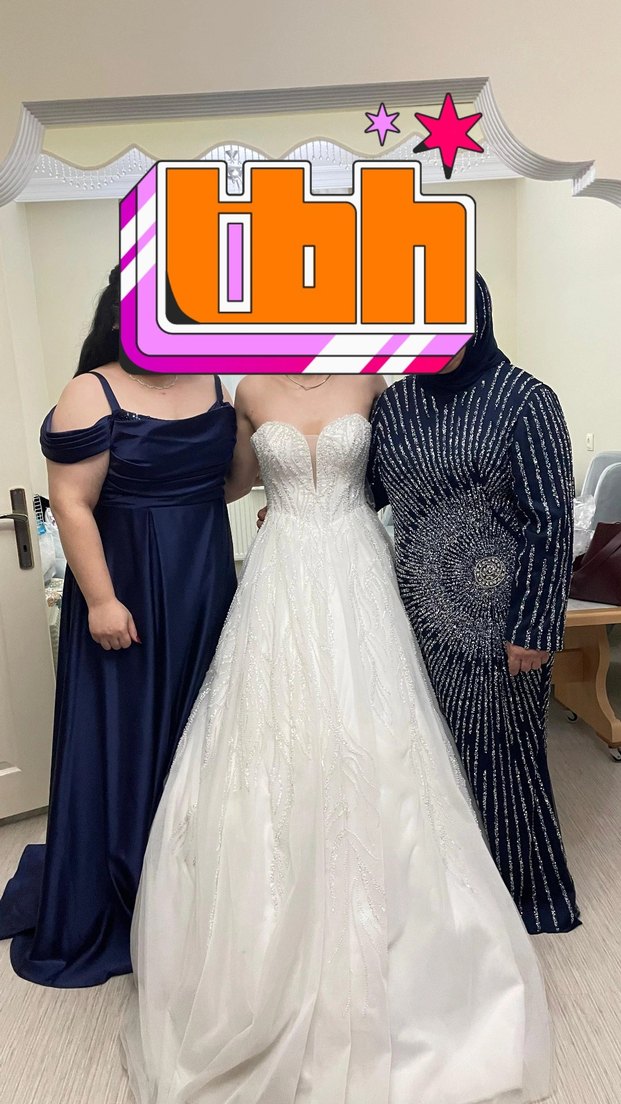 lacivert kayık yaka abiye - Görsel 4