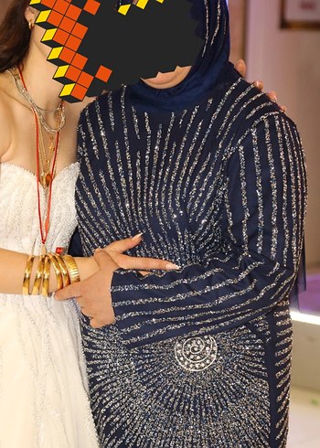 lacivert kapalı kadın abiye - Görsel 3