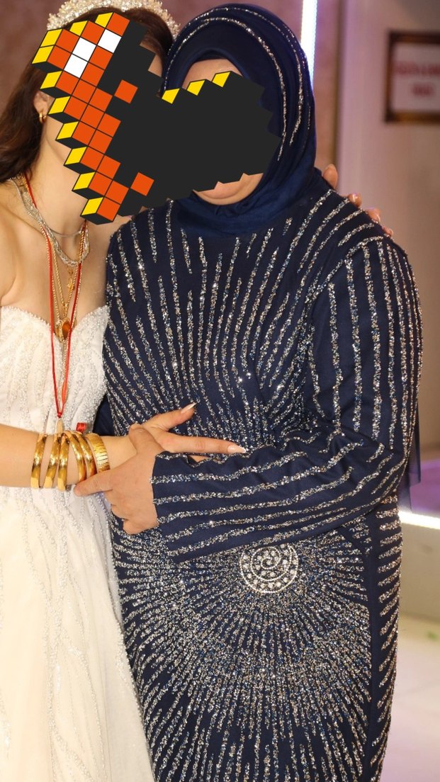 lacivert kapalı kadın abiye - Görsel 3