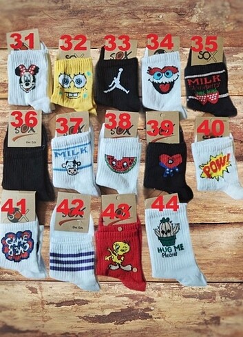 37 Beden 6 adet çorap